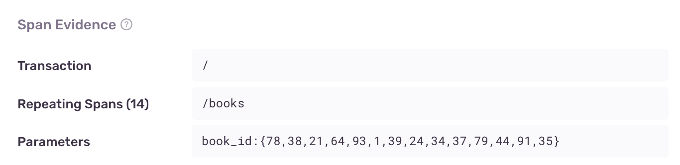 N+1 API Calls span evidence